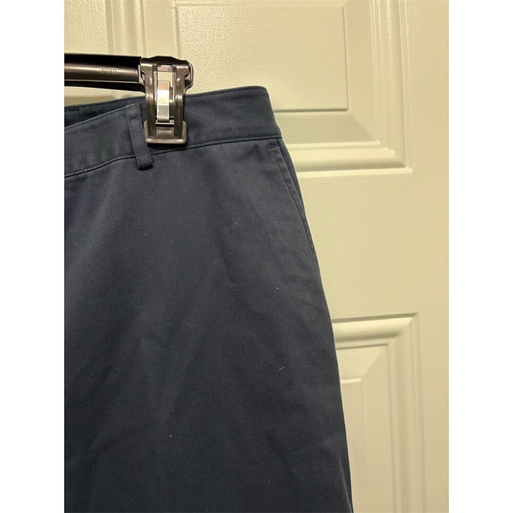 L.L.Bean Favorite Fit Womens Size 16 Navy Blue Straight Leg Flat Front 30 - Picture 4 of 10